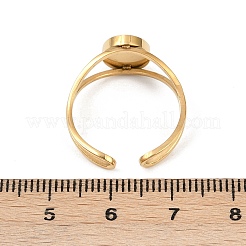 Real 18K Gold Plated 304 Stainless Steel Cuff Ring Components&nbsp;STAS-A191-12B-G