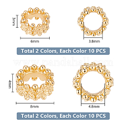 40Pcs 4 Style Eco-Friendly Rack Plating Brass Beads&nbsp;KK-PH0006-20
