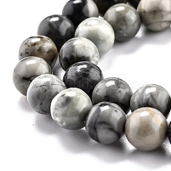 Round Natural Polychrome Jasper/Picasso Stone/Picasso Jasper Beads Strands&nbsp;X-G-O199-03A