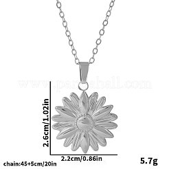 304 Stainless Steel Diasy Flower Pendantl Necklaces Women Fashion Minimalist Design Jewelry&nbsp;GH9926-1