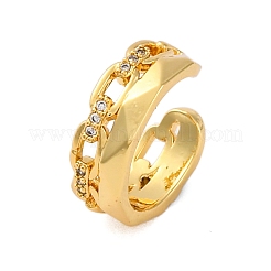 Rack Plating Brass Micro Pave Clear Cubic Zirconia Cuff Earrings for Women&nbsp;EJEW-C125-24F-G