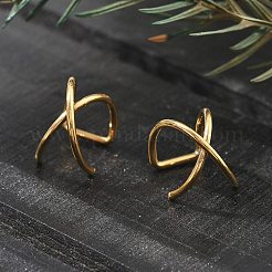 304 Stainless Steel Cross Clip on Nose Rings&nbsp;AJEW-A062-03G