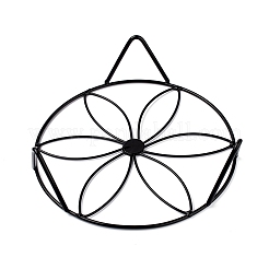 3Pcs 3 Colors Flat Round with Flower Pattern Iron Display Decorations&nbsp;AJEW-NB0002-99