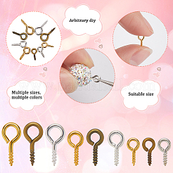 1200Pcs 9 Styles Iron Screw Eye Pin Peg Bails&nbsp;CABI-SP0001-01