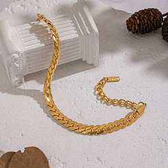 304 Stainless Steel Cuban Link Chain Bracelets for Women&nbsp;TJ2572