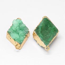 Electroplated Natural & Dyed Druzy Agate Links connectors&nbsp;G-N0168-017