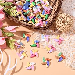 30Pcs 5 Colors Opaque Colorful Windmill Resin Cabochons&nbsp;RESI-CJ0002-52