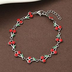 304 Stainless Steel Enamel Link Bracelets for Women&nbsp;BJEW-K226-16P