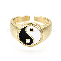 Brass Enamel Cuff Rings&nbsp;RJEW-S044-136-NF