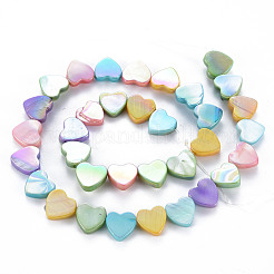 Electroplated Natural Freshwater Shell Beads Strands&nbsp;X-SHEL-N026-170