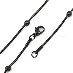 Ion Plating(IP) 304 Stainless Steel Round Snake Chain Necklaces&nbsp;STAS-G244-88B-B