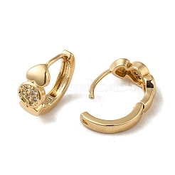 KC Gold Plated Brass Micro Pave Cubic Zirconia Hoop Earring&nbsp;EJEW-L271-18KCG-01