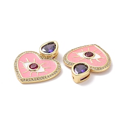 Brass Micro Pave Cubic Zirconia Pendants&nbsp;ZIRC-I044-22G