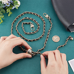 Braided Imitation Leather & Iron Chain Bag Handles&nbsp;AJEW-WH0312-97