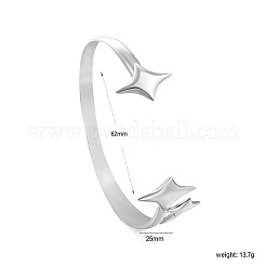 304 Stainless Steel Open Cuff Bangles&nbsp;WGD4AB0-01