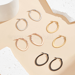 4 Pairs 4 Colors Stainless Steel Hoop Earrings&nbsp;EJEW-LP0001-46