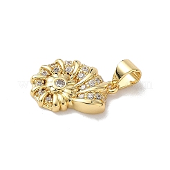 Brass Micro Pave Clear Cubic Zirconia Pendants&nbsp;KK-A273-18G