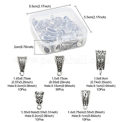 50Pcs 5 Style Tibetan Style Zinc Alloy Tube Bails&nbsp;FIND-YW0003-14