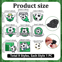 9Pcs 9 Styles Football Theme Alloy Enamel Lapel Pin Backs for Backpack Clothes&nbsp;JEWB-PH0001-92