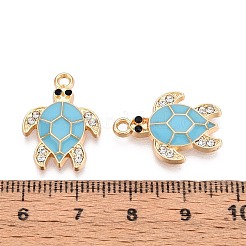 Alloy Rhinestone and Enamel Pendants&nbsp;PALLOY-T092-40G-04