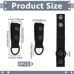 8Pcs Polyester Tactical Webbing Press Stud Straps with D Rings&nbsp;AJEW-UN0005-66