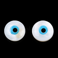 Evil Eye Natural Freshwater Shell Beads&nbsp;SHEL-F001-35