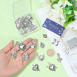 36Pcs 9 Styles Tibetan Style Alloy Pendants&nbsp;FIND-SC0021-23
