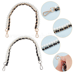 2Pcs 2 Styles Plastic Imitation Pearl Beaded Bag Handles&nbsp;FIND-WR0007-91