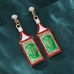 Zinc Alloy Enamel Stud Earrings&nbsp;EJEW-Z088-03G-02