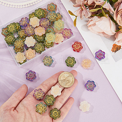 60Pcs Baking Paint and Golden Metal Enlaced Glass Beads&nbsp;DGLA-PA0001-07