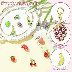10Pcs 10 Styles Fruit Brass Enamel Pendants&nbsp;KK-CJ0004-02