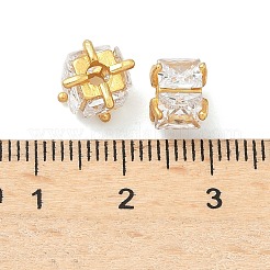Brass Pave Cubic Zirconia Beads&nbsp;KK-H532-21C-G