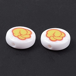 Opaque Printed Acrylic Beads&nbsp;SACR-F004-01A