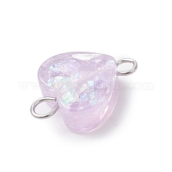 Transparent Resin Heart Links Connector Charms&nbsp;PALLOY-JF04449-02