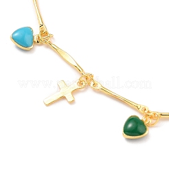 Brass Enamel Charm Anklets&nbsp;AJEW-AN00320