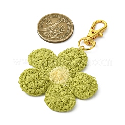 6Pcs 6 Colors Weave Flower Polyester Pendant Decorations&nbsp;HJEW-JM02889