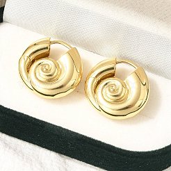 Rack Plating Spiral Shell Brass Hoop Earrings&nbsp;EJEW-H143-22G