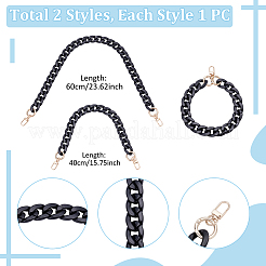 2Pcs 2 Styles Acrylic Twisted Chain Bag Handles&nbsp;HJEW-UN00071