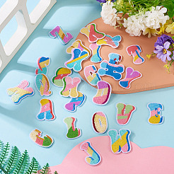 52Pcs 2 Sets Letter A~Z Embroider Thread Cloth on/Sew On Patches&nbsp;PATC-TA0001-40