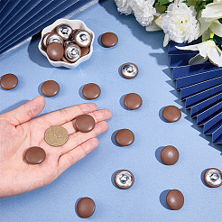 30Pcs 1-Hole Pu Leather Aluminum Buttons&nbsp;BUTT-GF0004-12C