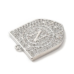 Brass Micro Pave Cubic Zirconia Pendants&nbsp;KK-Q772-07P