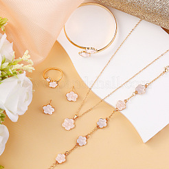 Flower Alloy Acrylic Cuff Bangles & Link Bracelets & Stud Earrings & Pendant Necklaces & Rings&nbsp;WG72368-02