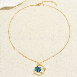 Bohemian Ocean Brass Enamel with Imitaiton Pearl Ring with Starfish and Shell Pendant Necklaces for Women&nbsp;QC9894