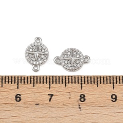 Brass Micro Pave Clear Cubic Zirconia Connector Charms&nbsp;KK-H524-02P