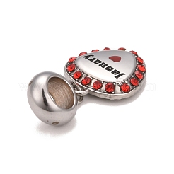 12Pcs 12 Styles 304 Stainless Steel Rhinestone European Dangle Charms&nbsp;STAS-F278-10P