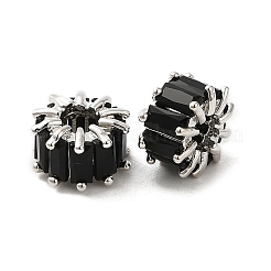 Rack Plating Platinum Brass Micro Pave Cubic Zirconia Beads&nbsp;KK-Q795-02C-P