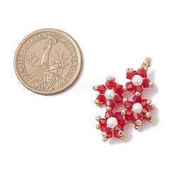 Imitate Austrian Crystal Glass & Glass Seed Beads Pendants&nbsp;PALLOY-MZ01060-03