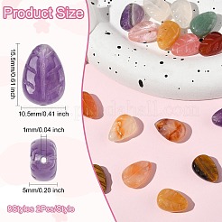 16Pcs 8 Styles Natural Agate & Amethyst & Topaz Jade & Green Aventurine & Red Agate & Tiger Eye & White Agate&nbsp;G-CJ0001-80
