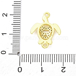 Brass Micro Pave Clear Cubic Zirconia Connector Charms&nbsp;KK-D325-06G-01