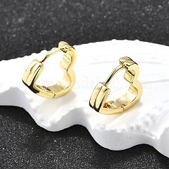 Heart Brass Hoop Earrings&nbsp;LS-EJEW-H157-05G